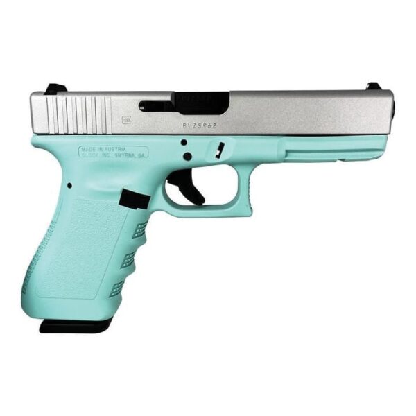Glock G17 Gen 3 Custom Robin's Egg Blue/Crushed Silver Standard 9mm 4.49“ 17rds, Robin's Egg Blue kaufen